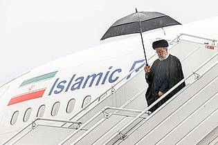 Irans Präsident Ebrahim Raisi bei seiner Ankunft in New York. Raisi nimmt dort an der UN-Generalversammlung teil.